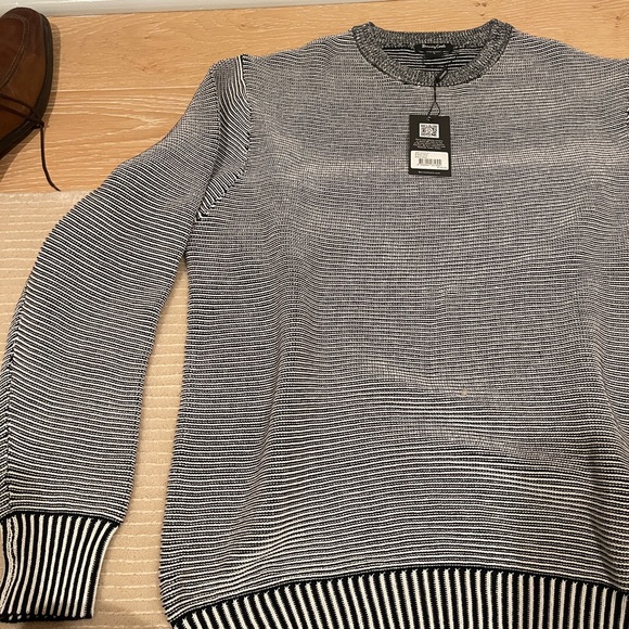 NWT Barney Cools Breton Crew Knit Black Slub Size Small - Picture 5 of 8